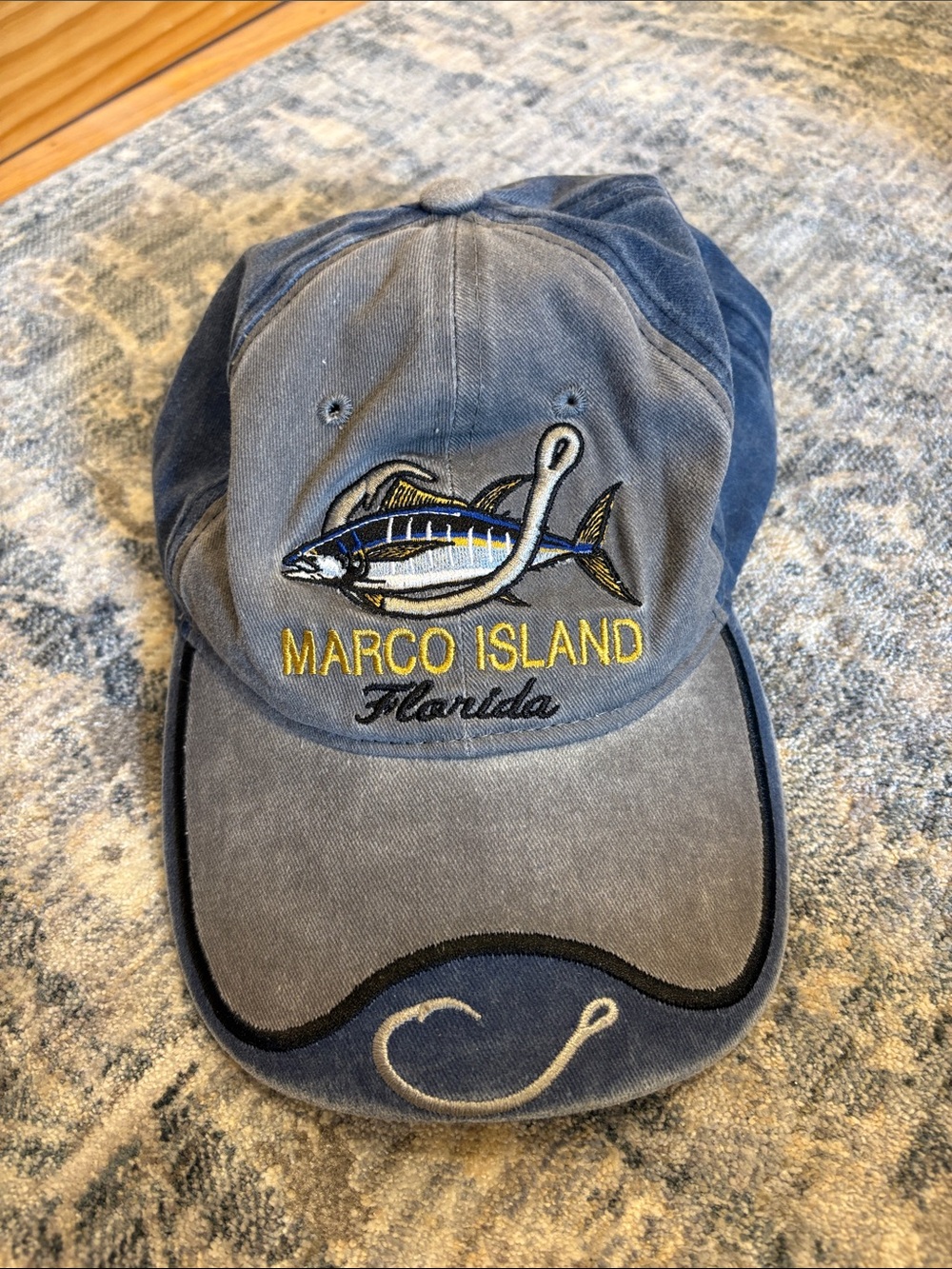 Marco Island Florida Embroidered Fishing Cap - Blue